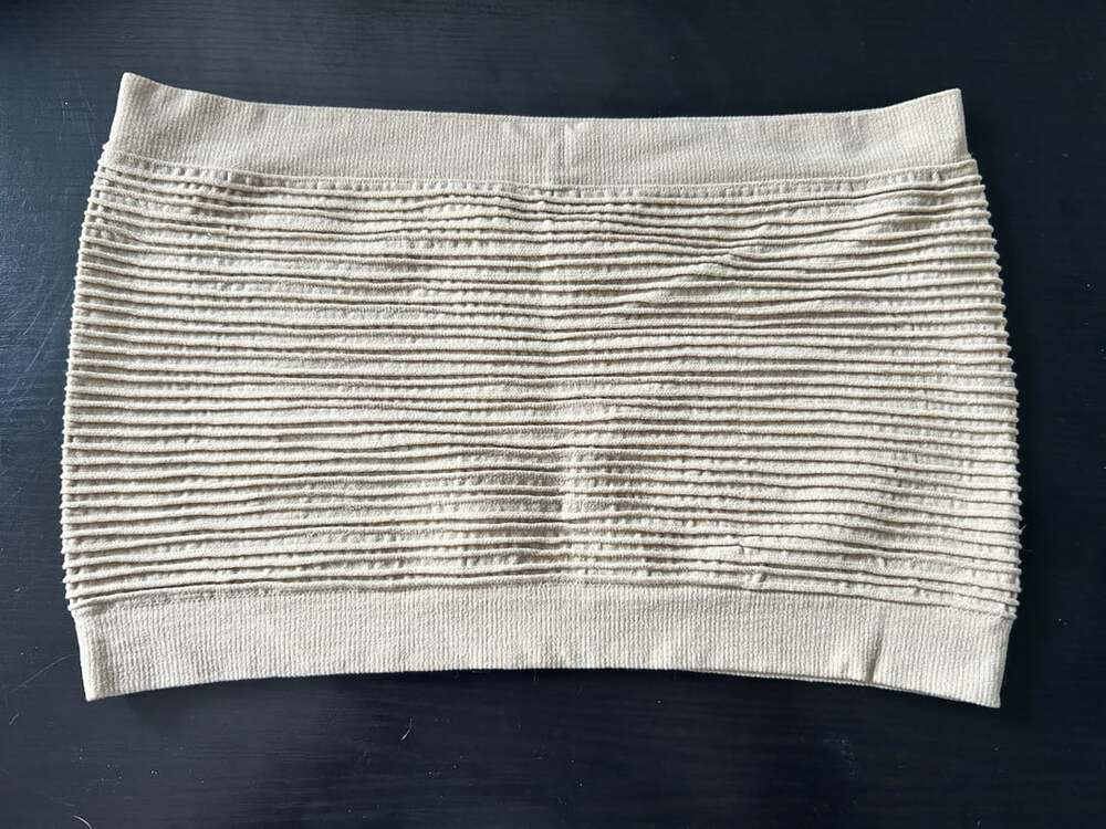 M.U.S.A. Beige Ribbed Seamless Bandeau Tube Top